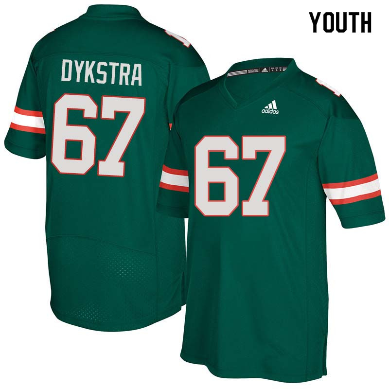 Youth Miami Hurricanes #67 Zach Dykstra College Football Jerseys Sale-Green - Click Image to Close